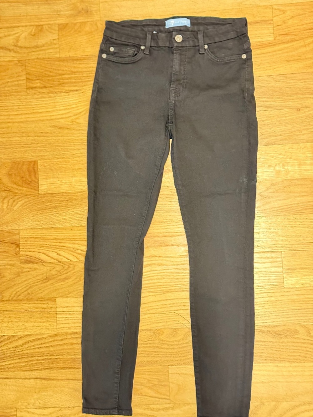 7 For All Mankind B(air) The Ankle Skinny Black Lightweight Stretch Jean Size 27